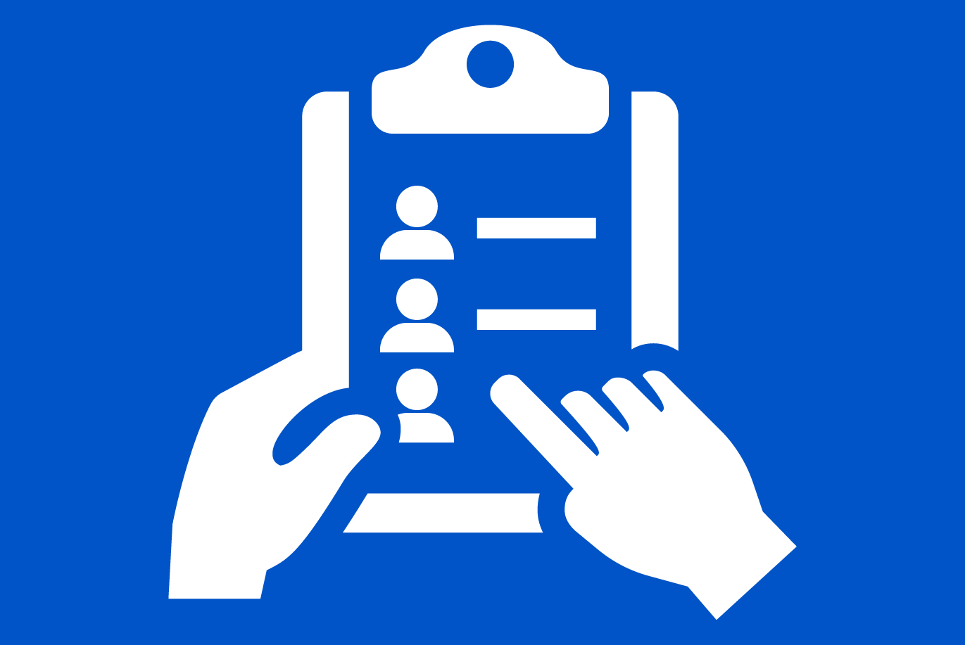 icon of a clipboard with a roster attached