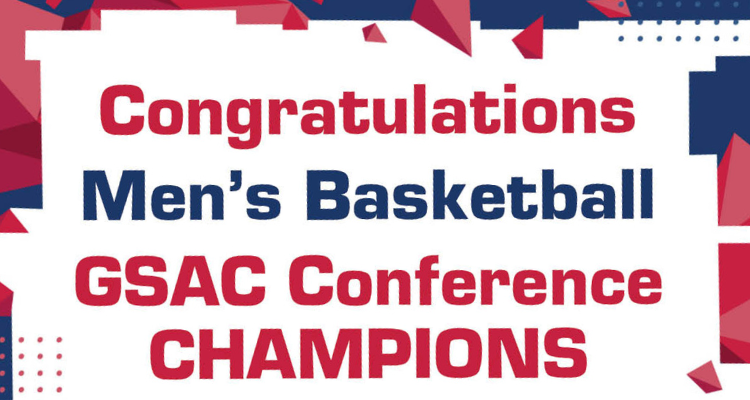 Sign congratulating the Atlantic Cape men's basketball team on being Conference Champions.