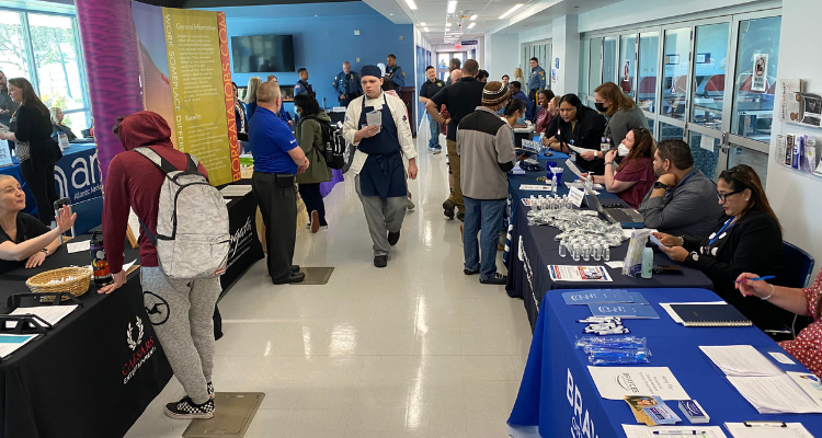 A Career Fair takes place in the Student Center at Atlantic Cape Community College in Mays Landing.