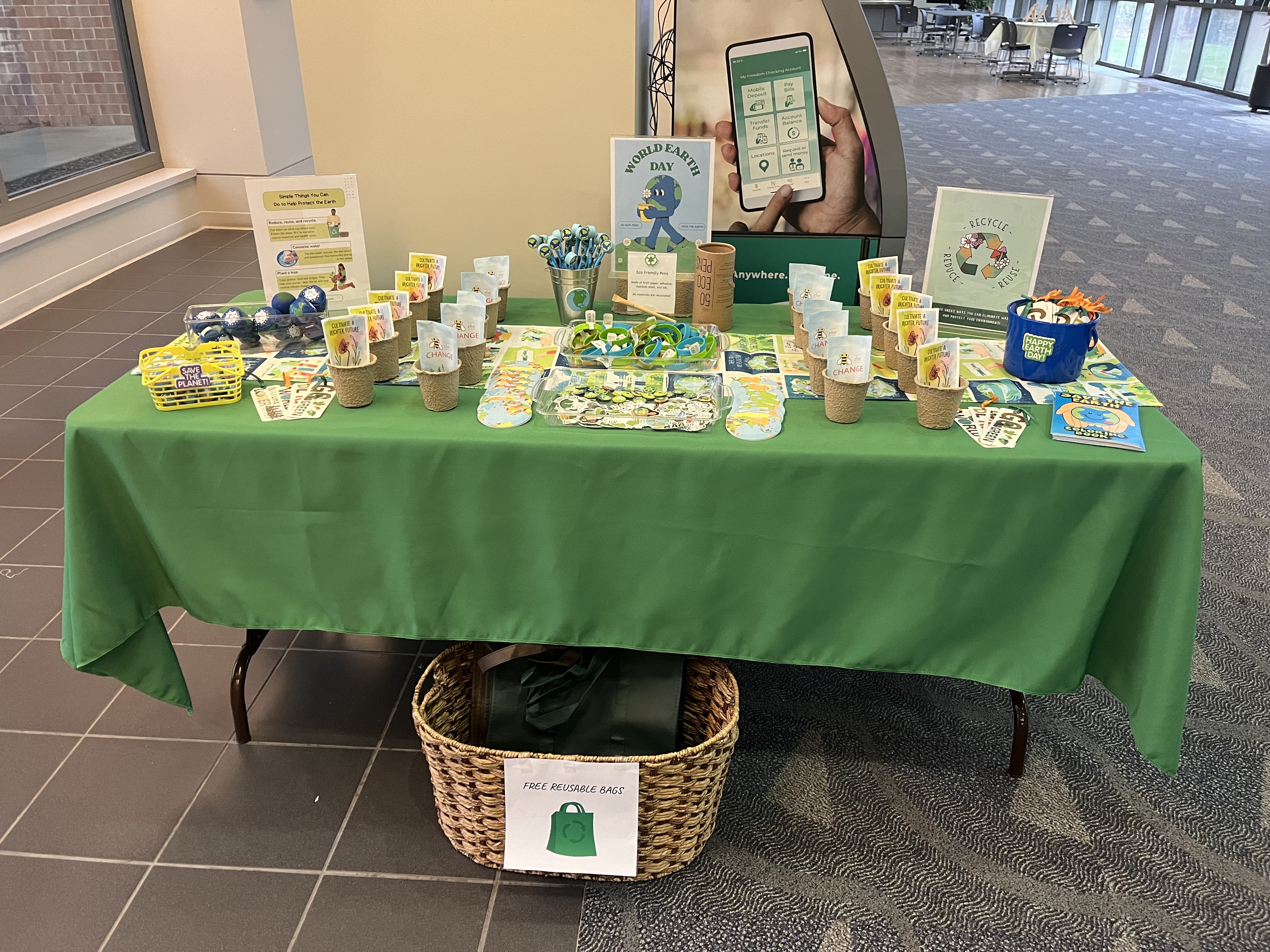 Earth Day information table at the Cape May campus