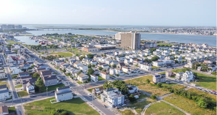 aerial photo of Atlantic City's inlet section