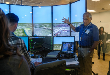 Aviation Operations Chairman Tim Cwik talks about the college's air traffic control simulator