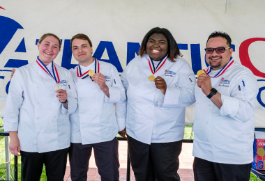 Culinary Student Association officers with their medals
